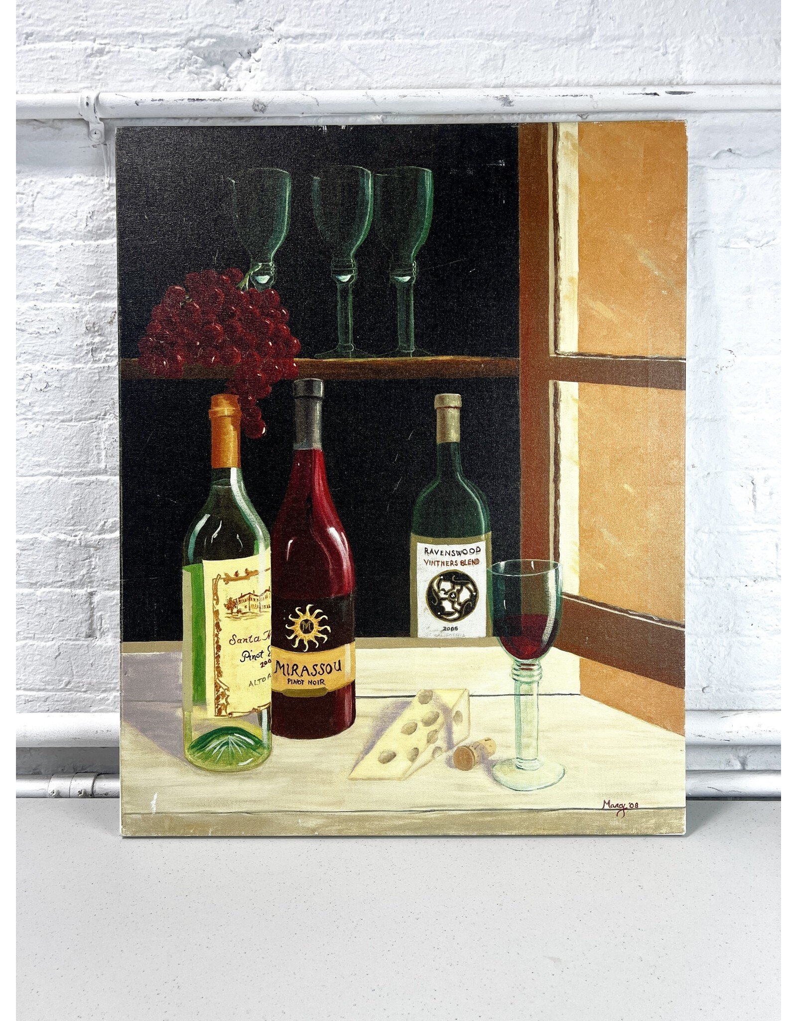 Wine Night, oil on canvas, sgnd Marcy '08