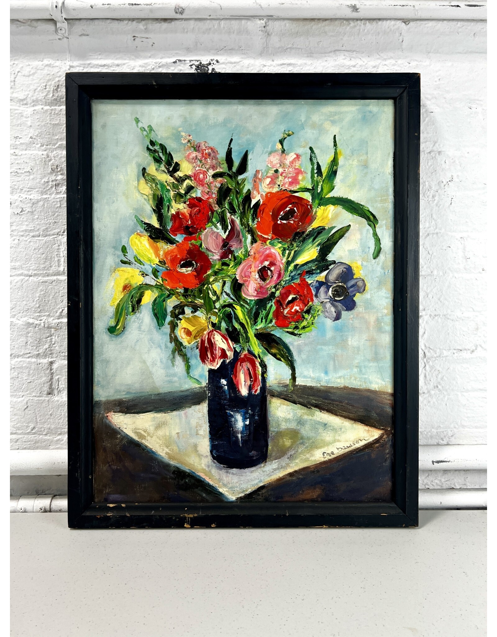 Flower Still Life, framed oil on canvas, sgnd Eve Dawson