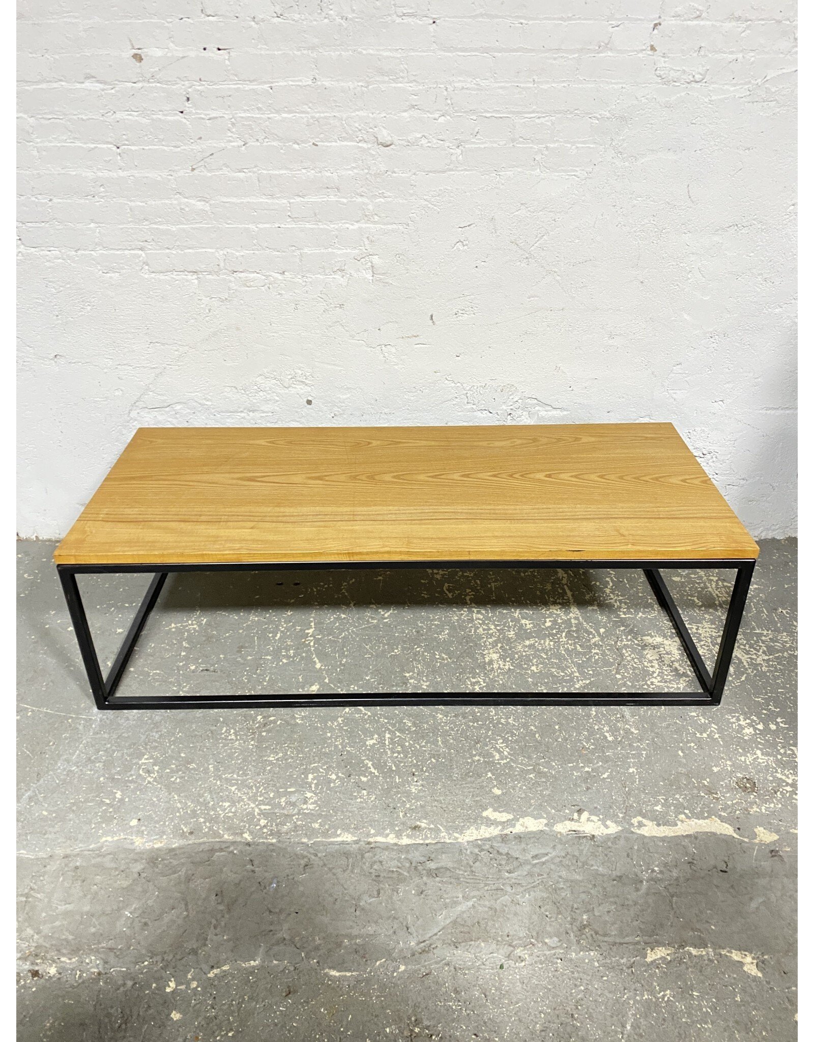 Industrial Wood & Metal Rectangular Coffee Table