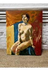 Nude, oil on board, sgnd Malou Flato