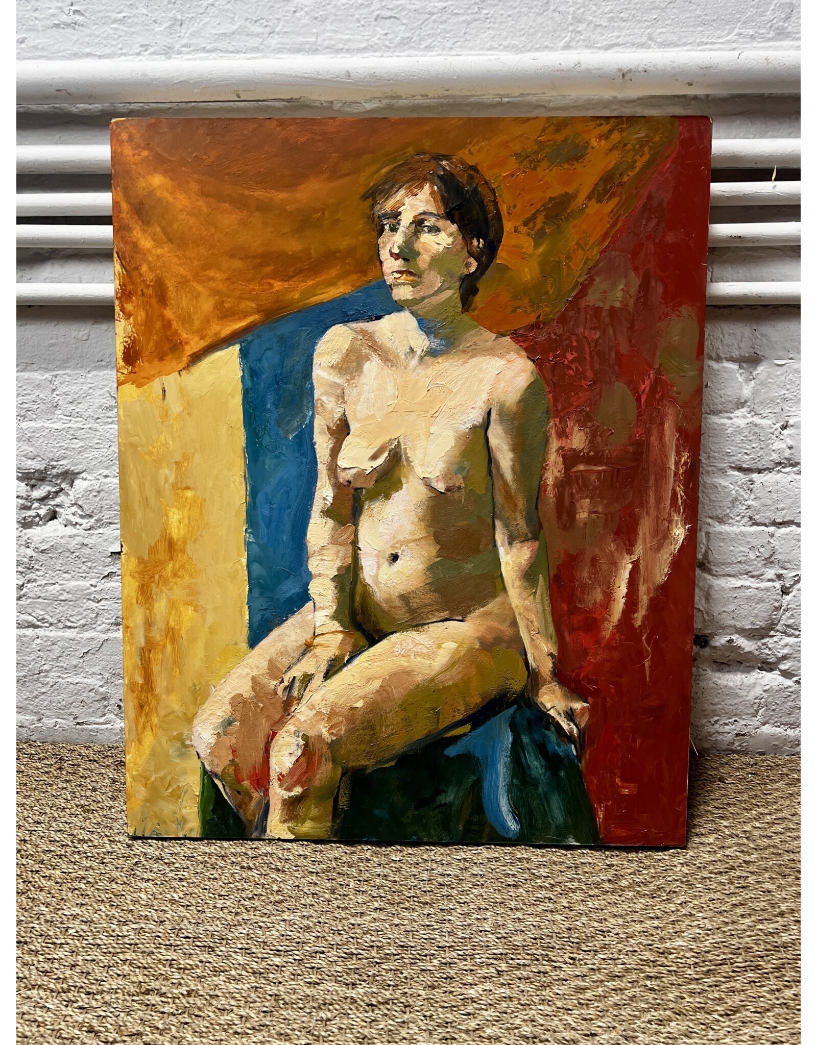 Nude, oil on board, sgnd Malou Flato