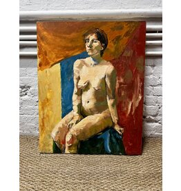 Nude, oil on board, sgnd Malou Flato