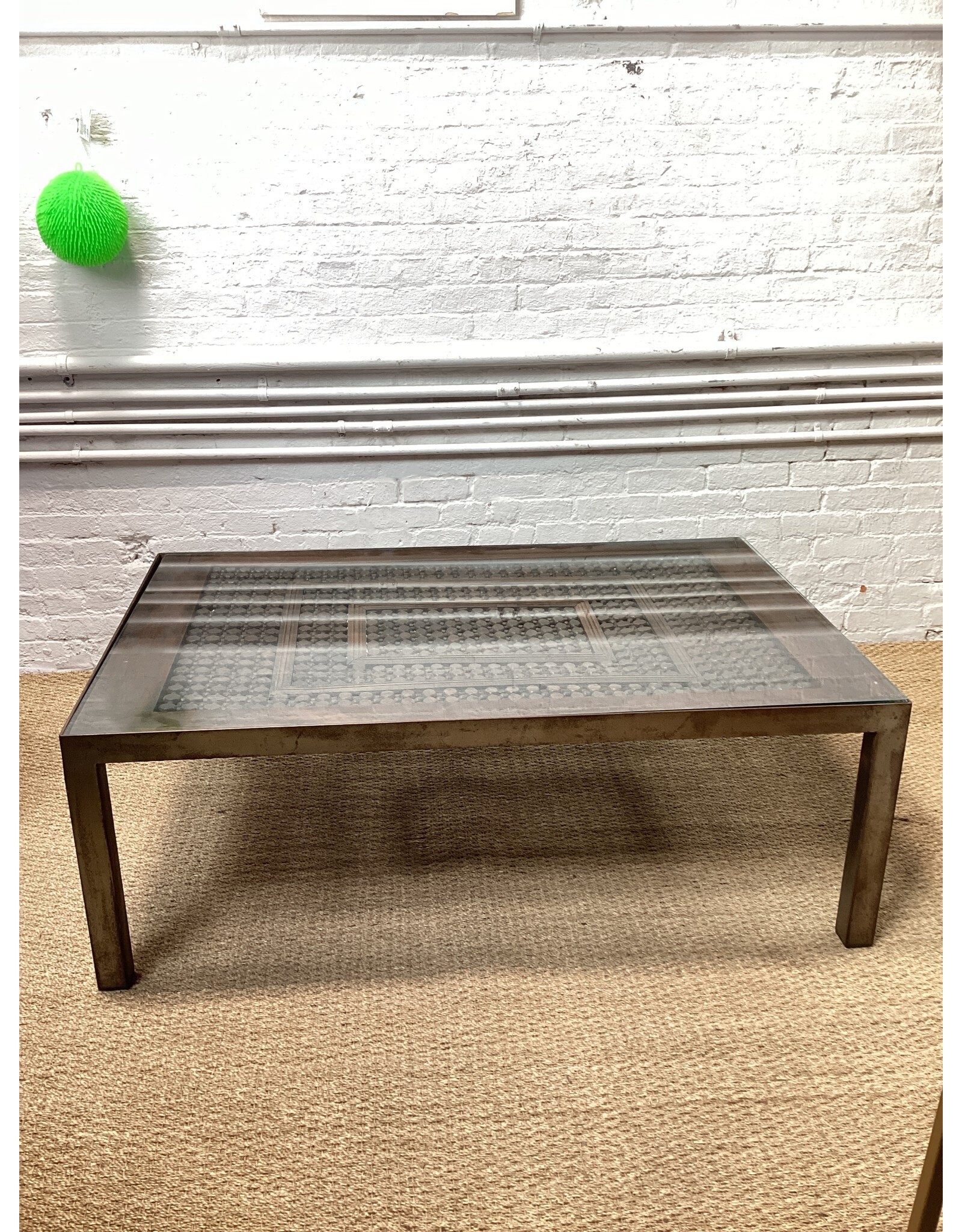 MidCentury Modern Milo Baughman Style Rectangular Coffee Table 18.25"H