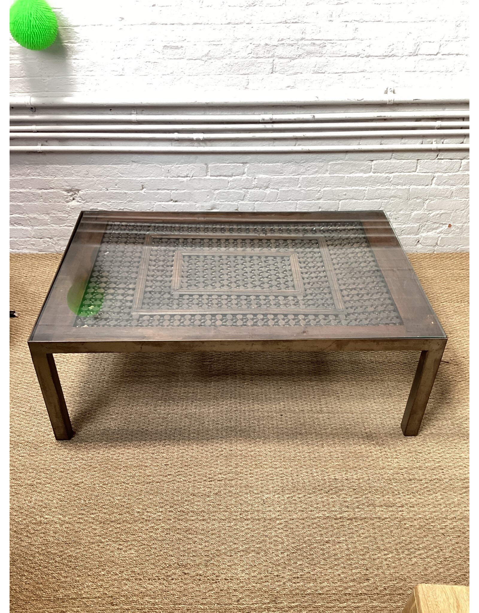 MidCentury Modern Milo Baughman Style Rectangular Coffee Table 18.25"H