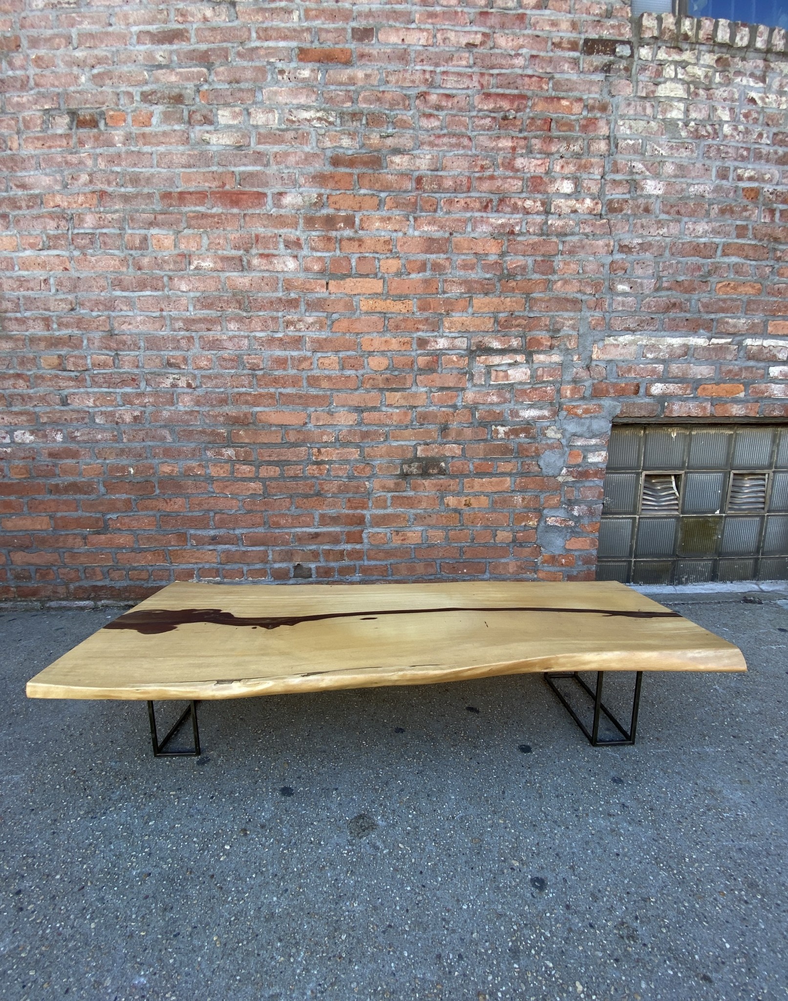 Oak Coffee Table With Black Resin Remix Market NYC
