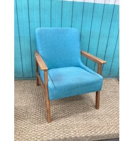 Mcm Style Turquoise Armchair