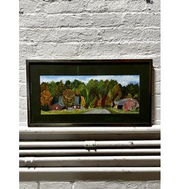 Left Turn Only, framed oil on board, sgnd Nikki M