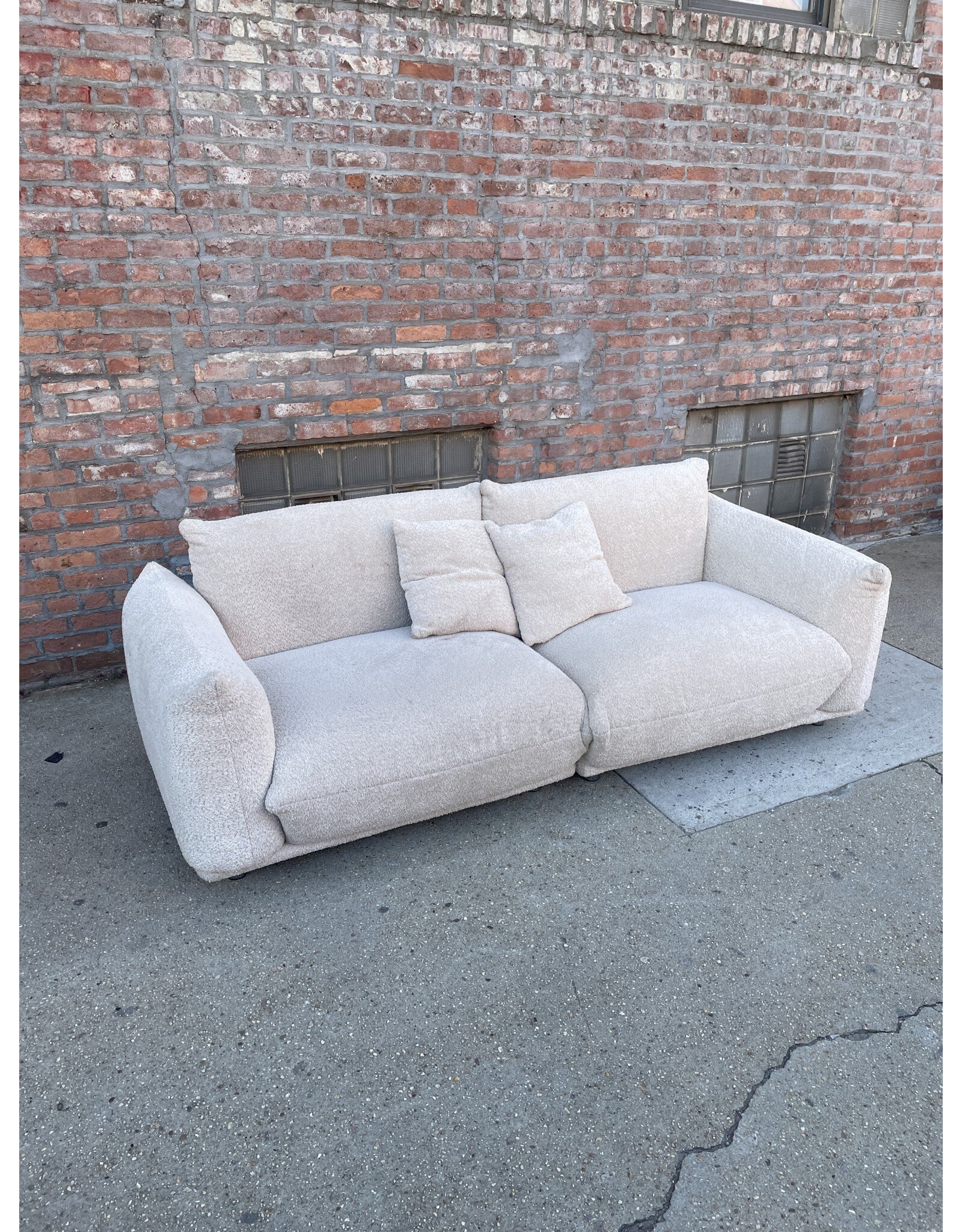 Anarii Boucle Cream 3 Seater Couch