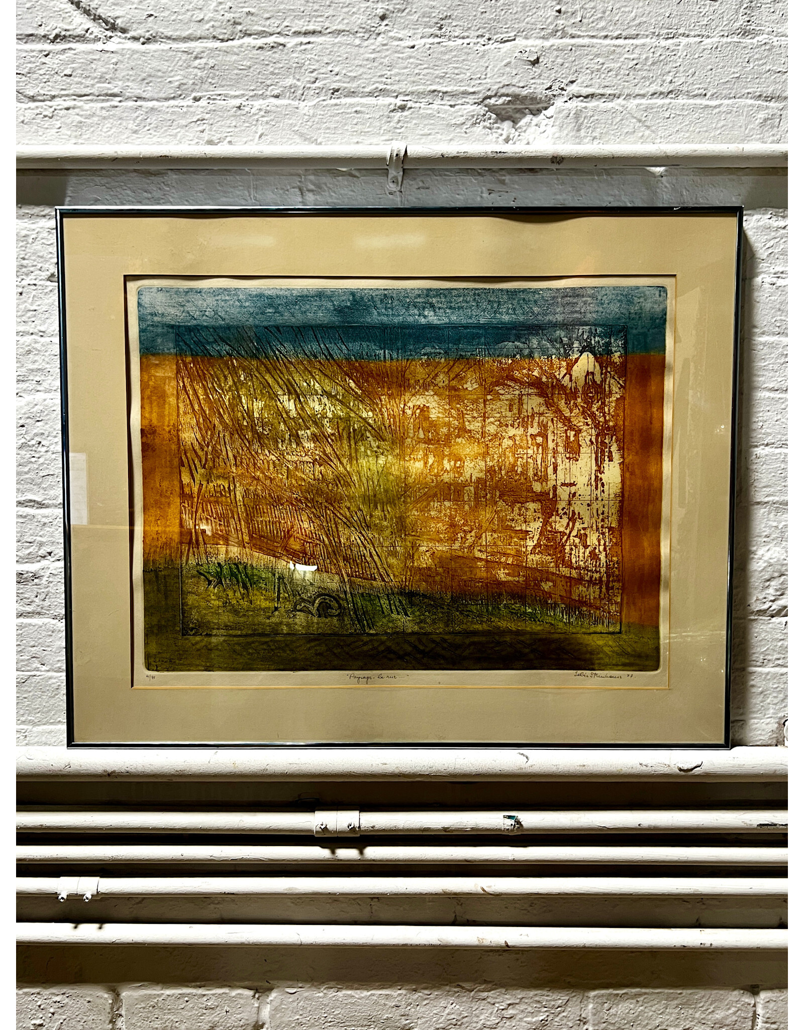 Paysage-la rue, framed print, sgnd J. Steinhouse, no 41/75