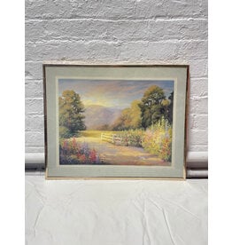 Golden Hour Walks by the Garden, Framed Print signed V. Sterita