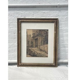 Building Facade in GTO. Mexico, Framed Ink Drawing, Sgnd. Virginia Anthony '65