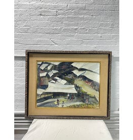 Above the Marketplace, Framed Watercolor Painting
