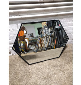 Black Hexagon Wall Hanging Mirror