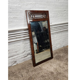 Geometric Carved Wooden Frame Hanging Mirror
