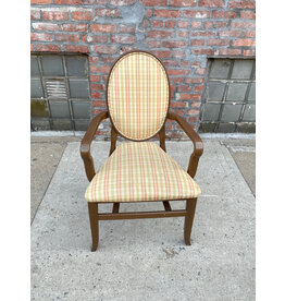 Southwood Louis Style Armchair Yellow Plaid Upholstered
