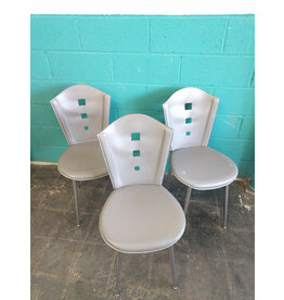 Cutout Round Back Grey Dining Chairs