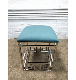 Bernhardt Chrome Greek Key Stool