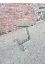 BoConcept Style Glass and Metal Z Side Table