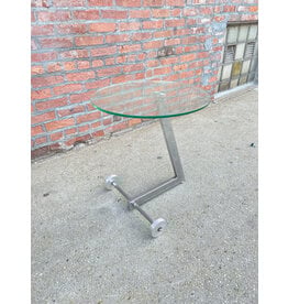 BoConcept Style Glass and Metal Z Side Table