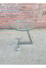 BoConcept Style Glass and Metal Z Side Table