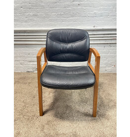Basyx Black Upholstered Wooden Frame Guest Chair