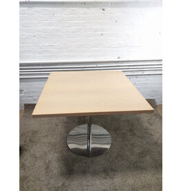 Rectangular Metal Base Wooden Top Dining Table