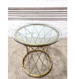 Neoclassical Maison Jansen Style Round Gilt Metal Coffee Table, Side Table
