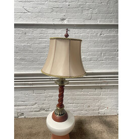 Solid Wood Spiral Turned Table Lamp