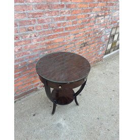 Maitland Smith Ebony Finished Zebrano Veneer Round Occasional Table
