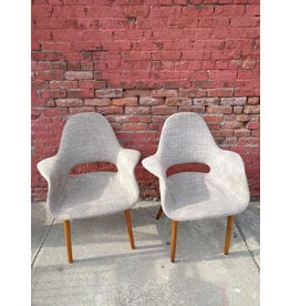 Mid-Century Style Gray Upholstered Dining Chair
