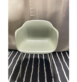 Green Muuto Fiber Armchair, Tube Base