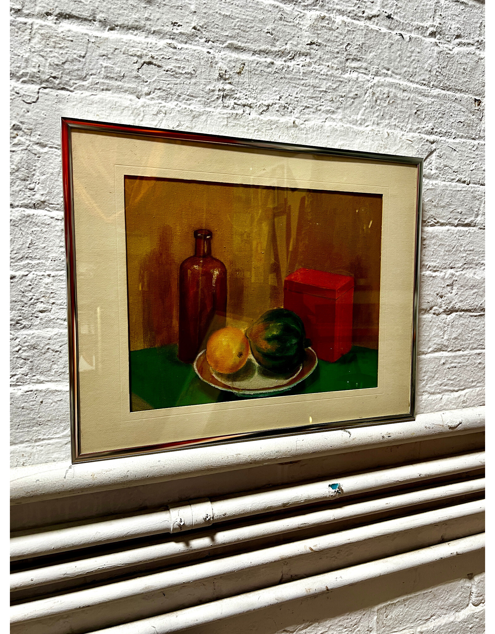 Table Top Still Life, framed oil on canvas