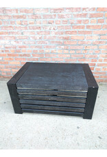 TT Transformer Table Black Oak Rectangle Wood Coffee Table with Storage for Table Panels