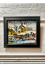 Wintertime Ride, framed oil on canvas