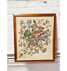 Framed Floral Needlepoint