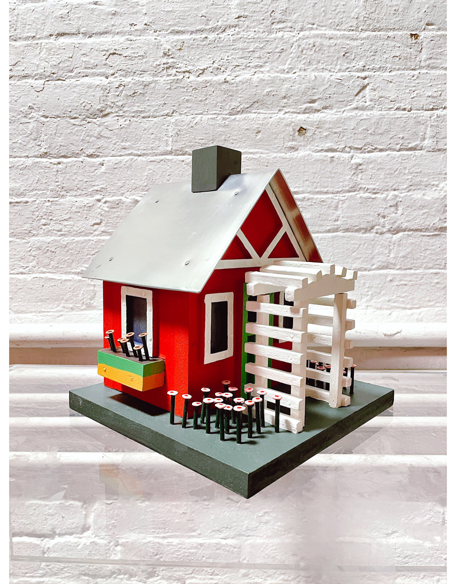 Crate and Barrel Red Bird House