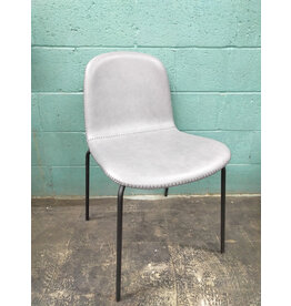 CB2 CB2 Primitivo Grey Faux Leather Side Chair
