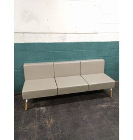 Tombolo Grey Leather 3-Seater Sofa by Hightower