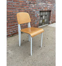 Prouve Style Chairs With White Legs