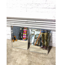 Antique Style Chrome Rectangular Metal Wall Mirror