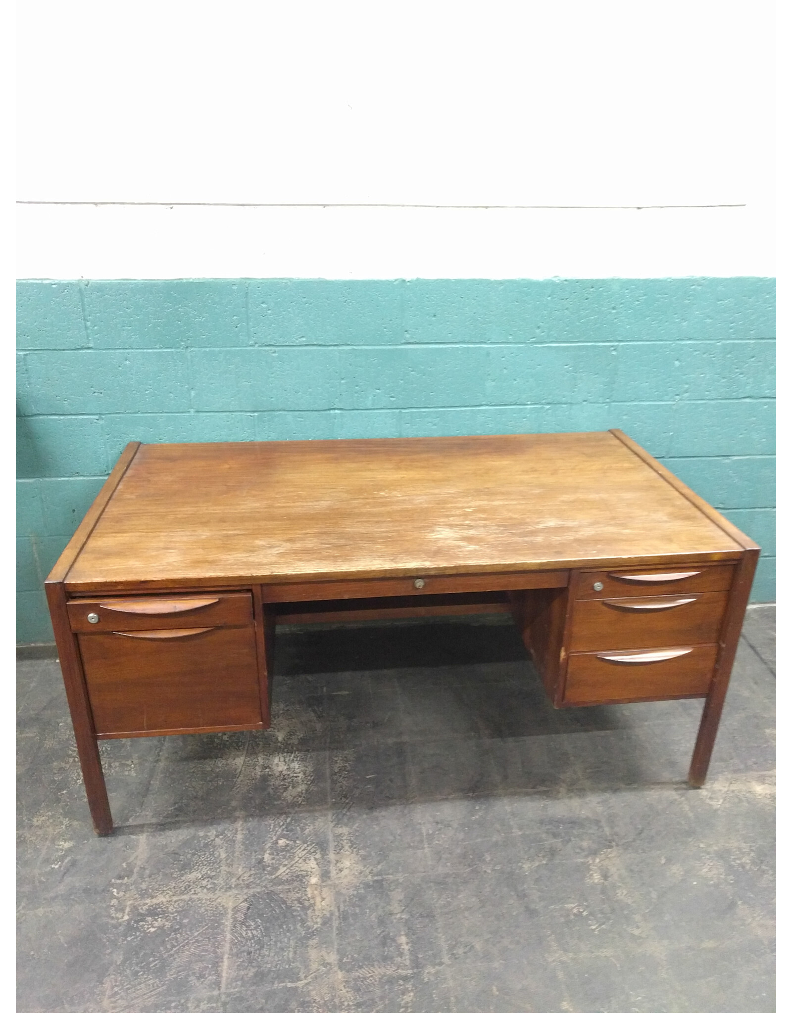Mid-Century Walnut Jens Risom Executive Desk