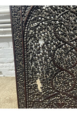19th Century Handcarved Fret Work Teak Anglo- Indian Slipper Chair -- as is