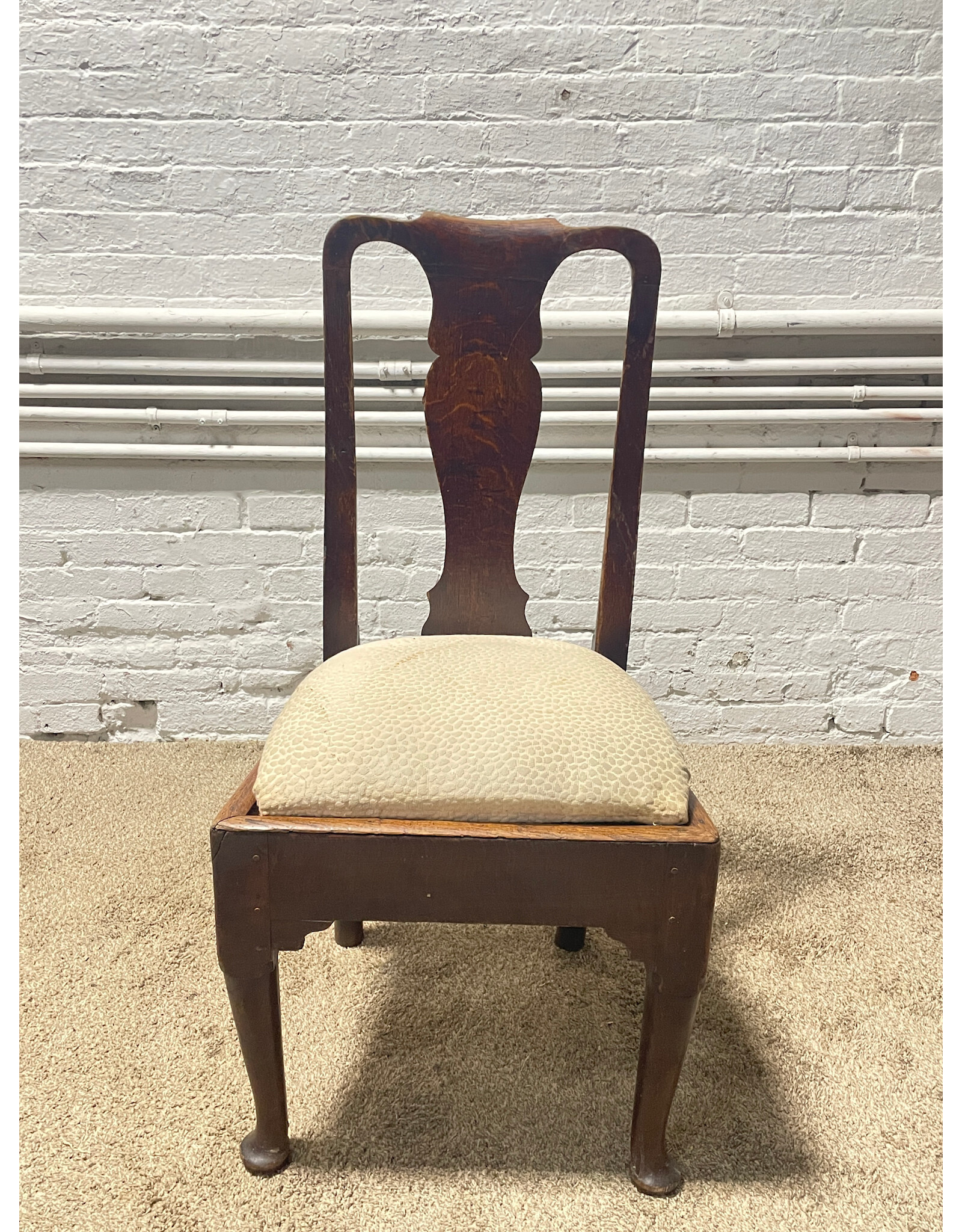 18th Century English Queen Anne Oak Side Chair