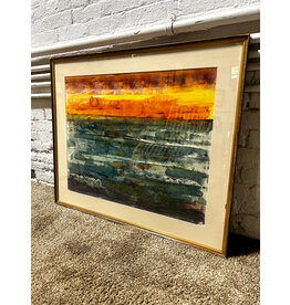 Looking Forward & Backward, framed watercolor painting