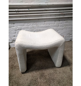 Camel Back White Boucle Ottoman