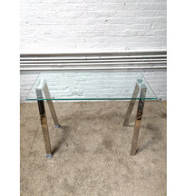 Cortesi Trixie Glass Top Desk/Console Table
