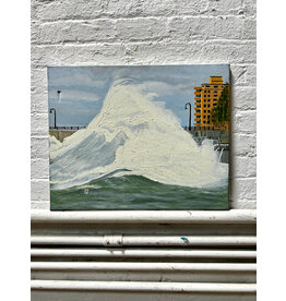 Wave Crash, oil on canvas, sgnd p.j.