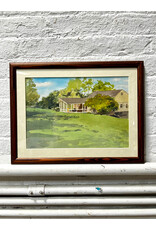 Summer Home, framed watercolor painting, sgnd Grider