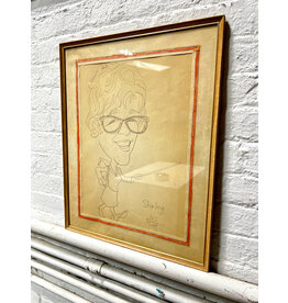 Shirley, framed caricature drawing, sgnd Jon Bailis