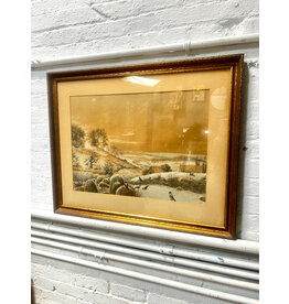 Winter Thaws, framed drawing